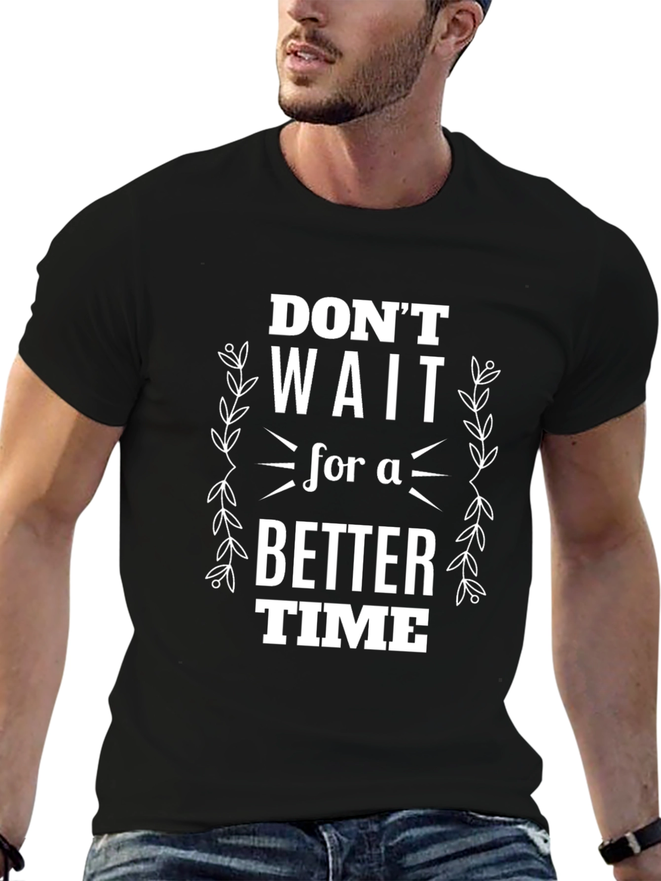 Black Don't Wait For A Better Time Graphic Tee view 6