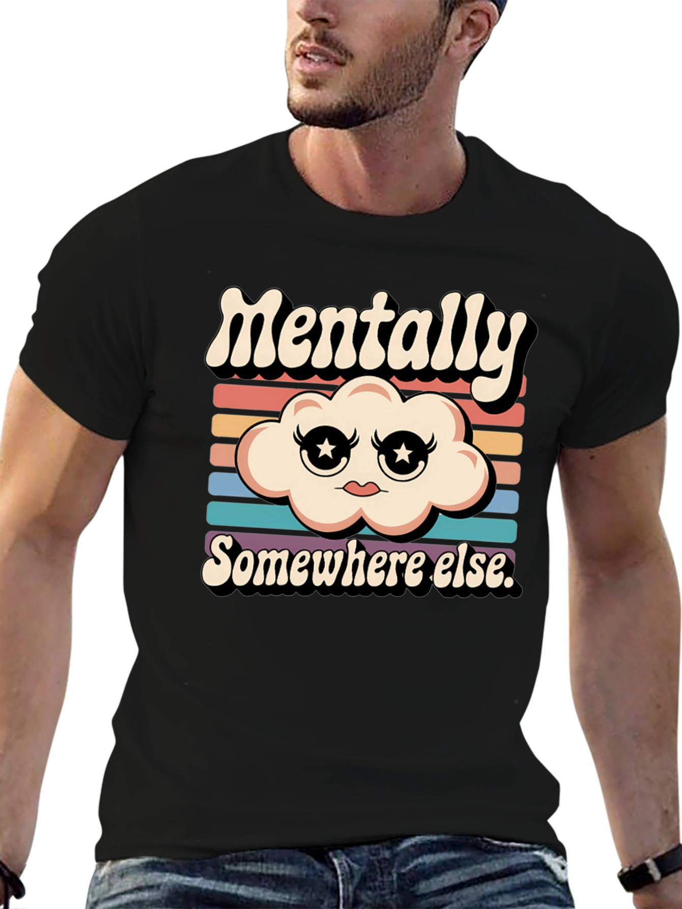 Black Mentally Somewhere Else Graphic Tee view 6