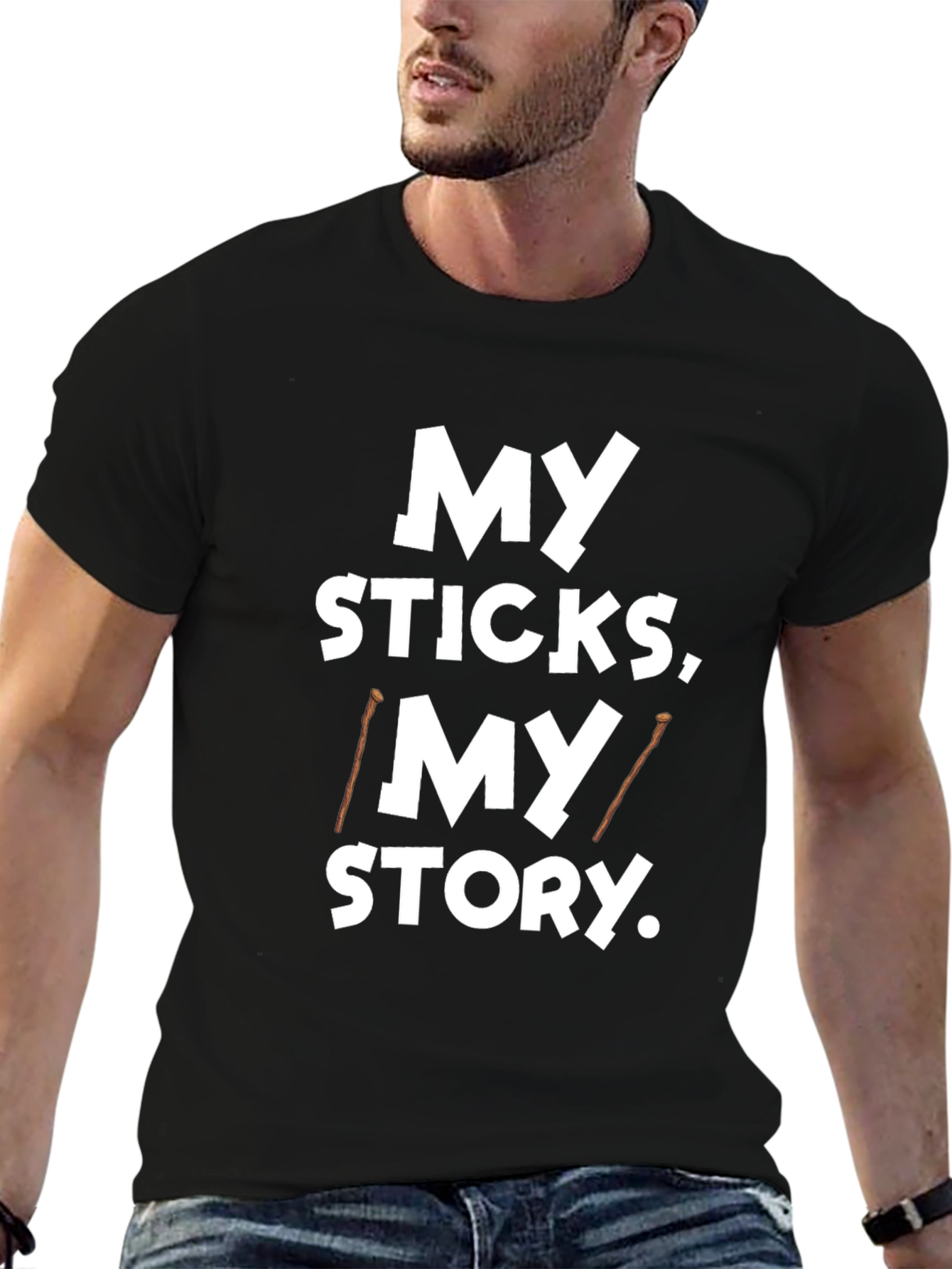 Black My Sticks, My Story Tee - Drummer's Black T-Shirt view 6