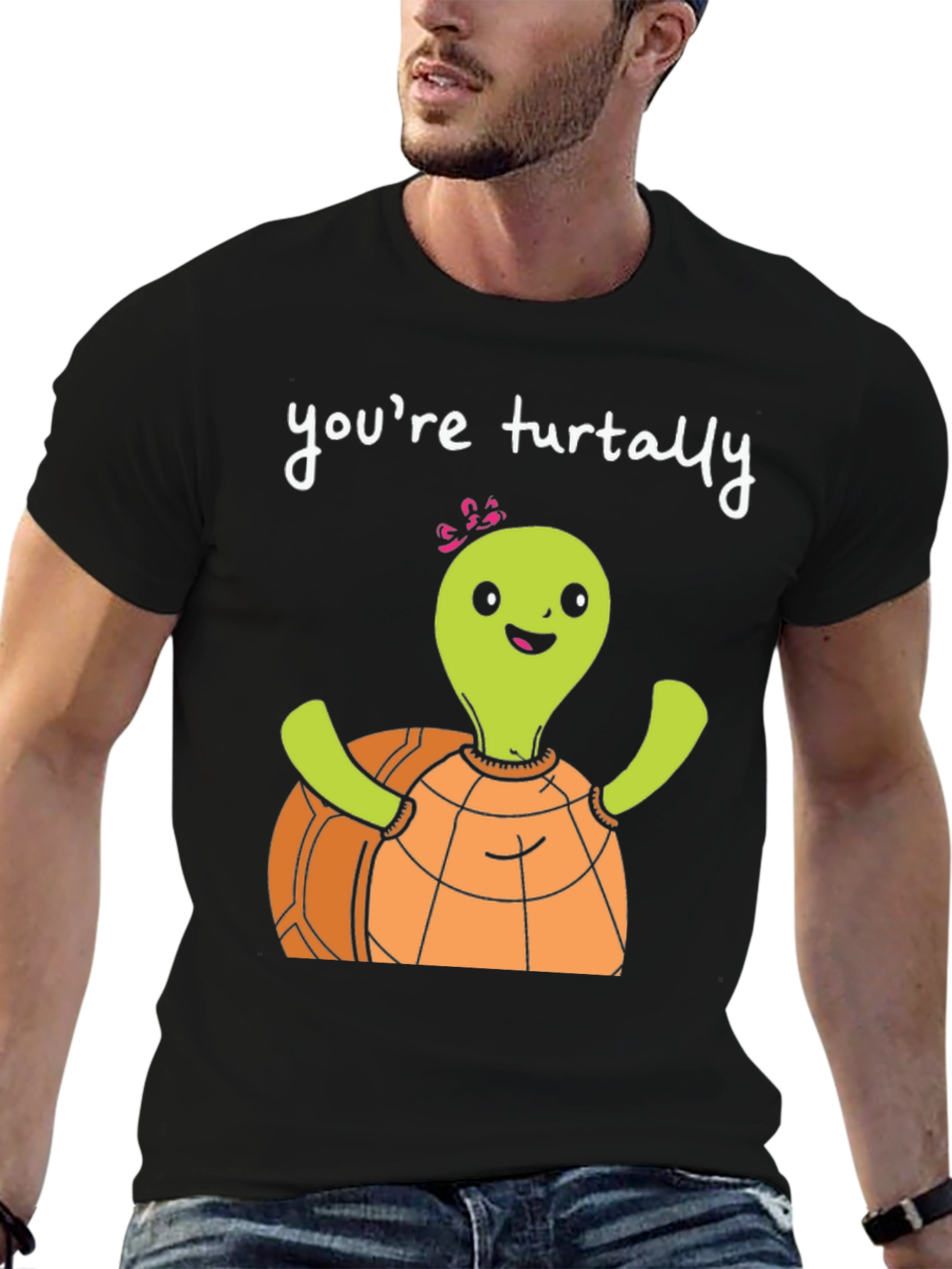 Black Funny Turtle T-Shirt - You're Turtally Awesome! view 6