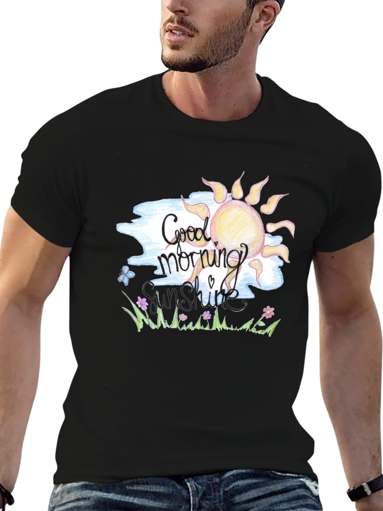 Black Good Morning Sunshine Graphic Tee view 6