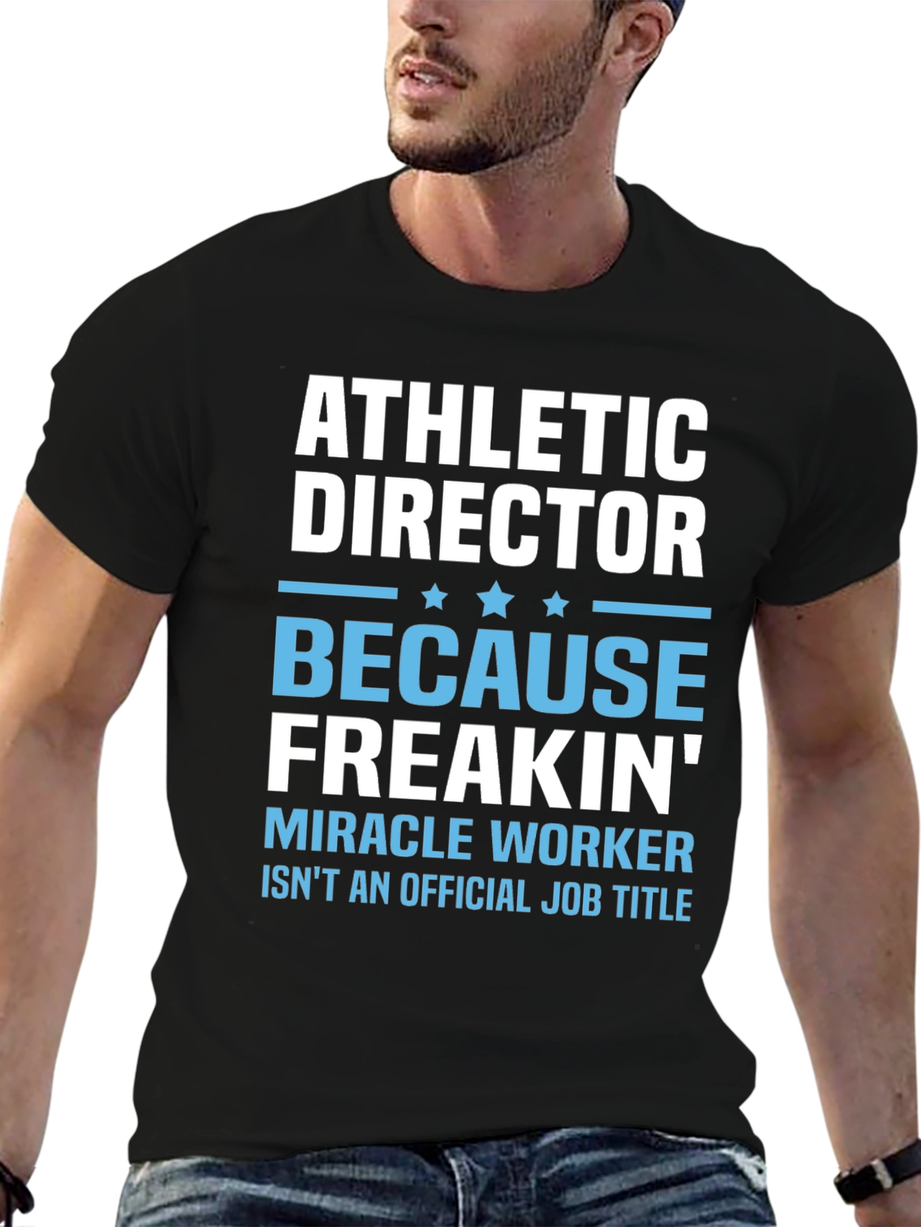 Black Athletic Director Miracle Worker Graphic Tee view 6