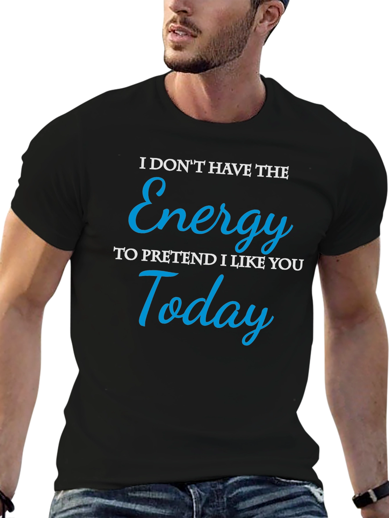 Black Funny 'Energy to Pretend' Graphic Tee view 6