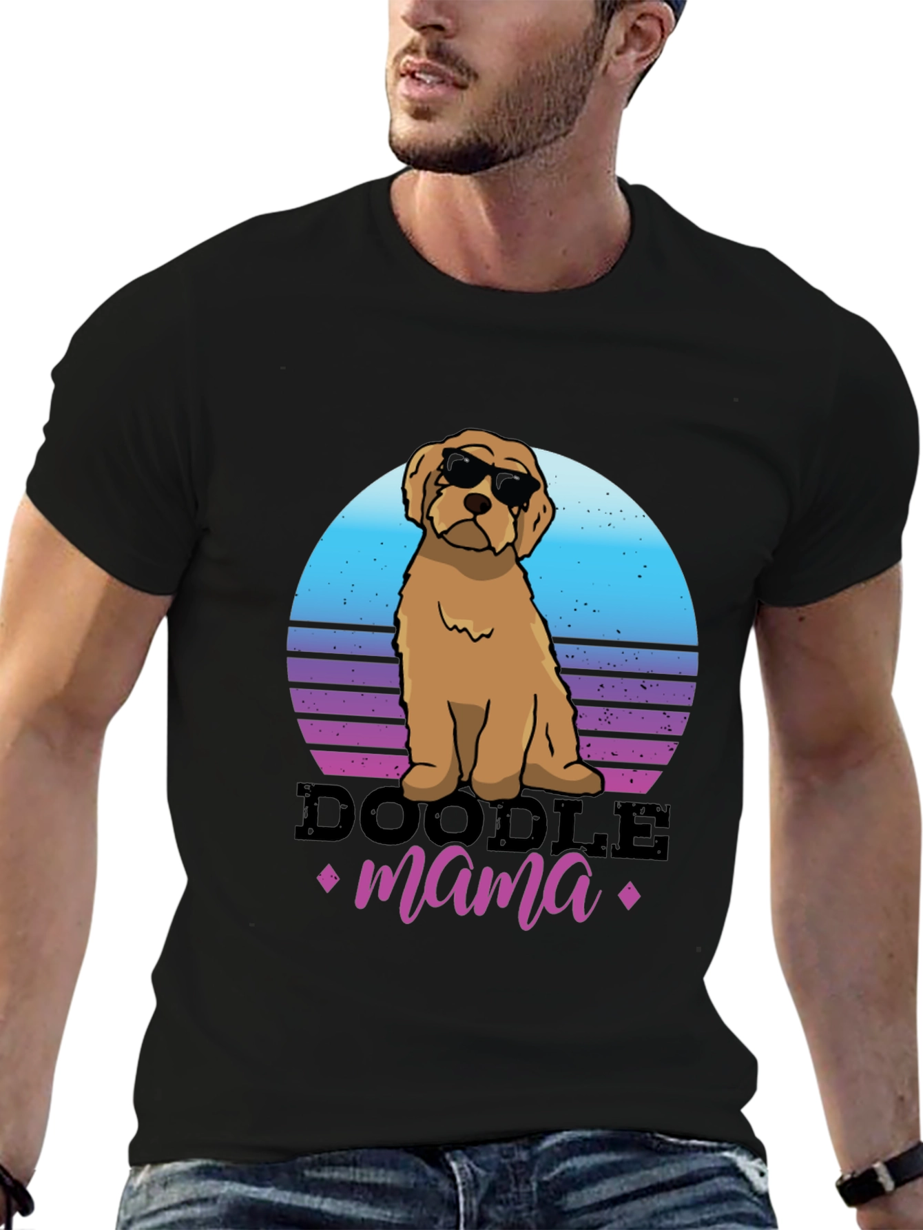 Black Doodle Mama T-Shirt - Dog Lover Tee view 6