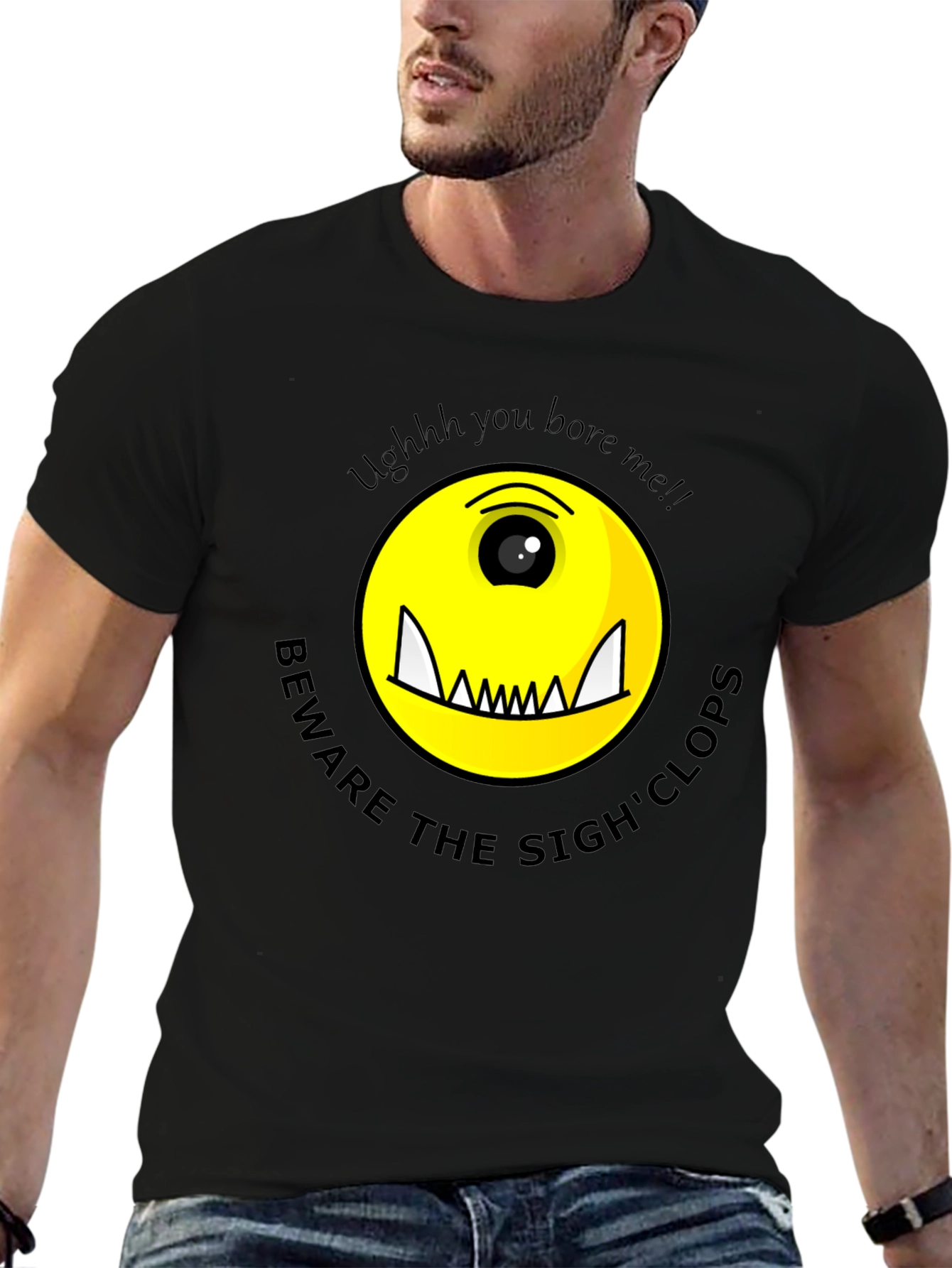 Black Beware The Sigh'clops Monster Graphic Tee view 6