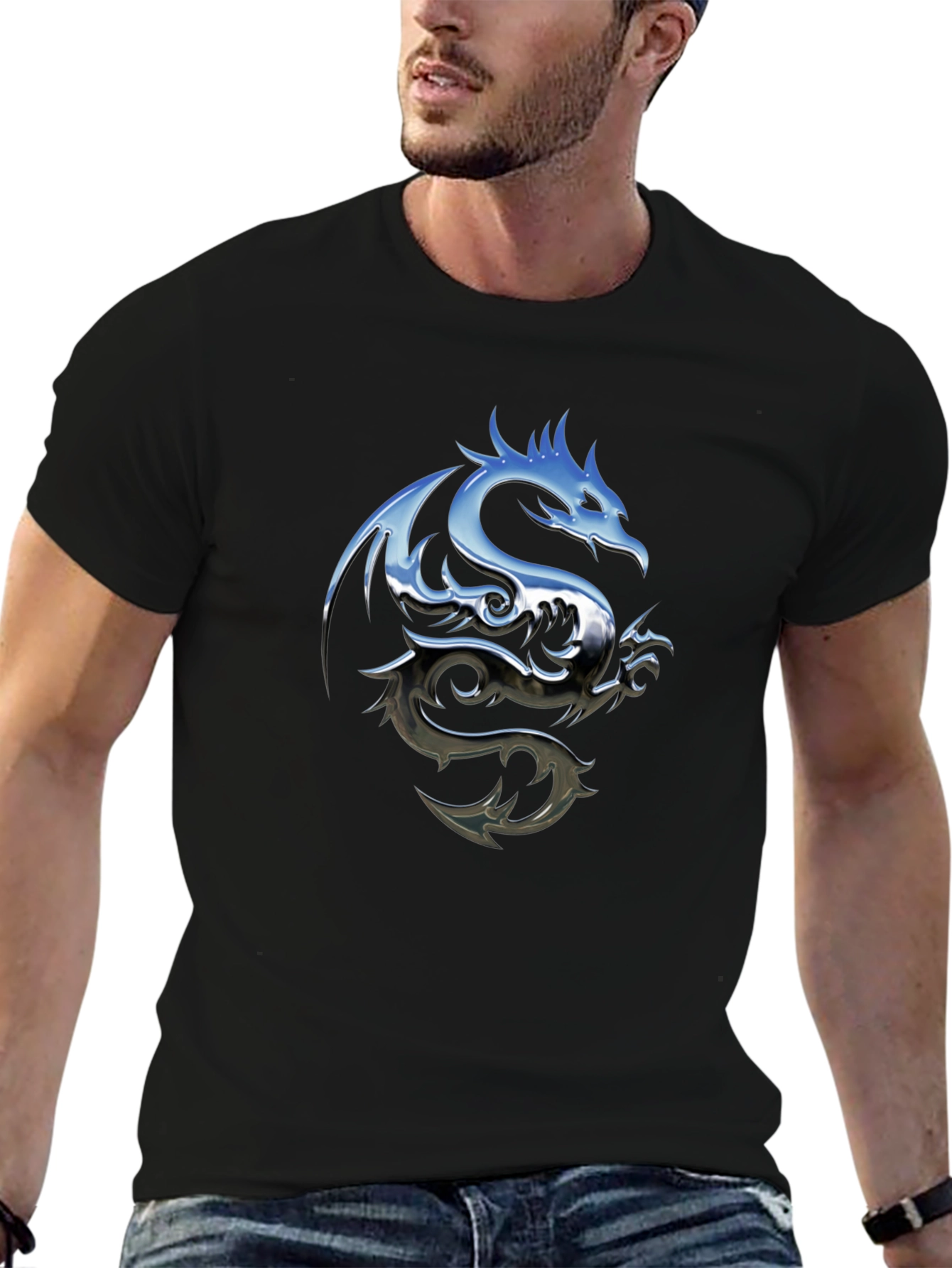 Black Dragon Graphic Tee - Men's Black T-Shirt view 6