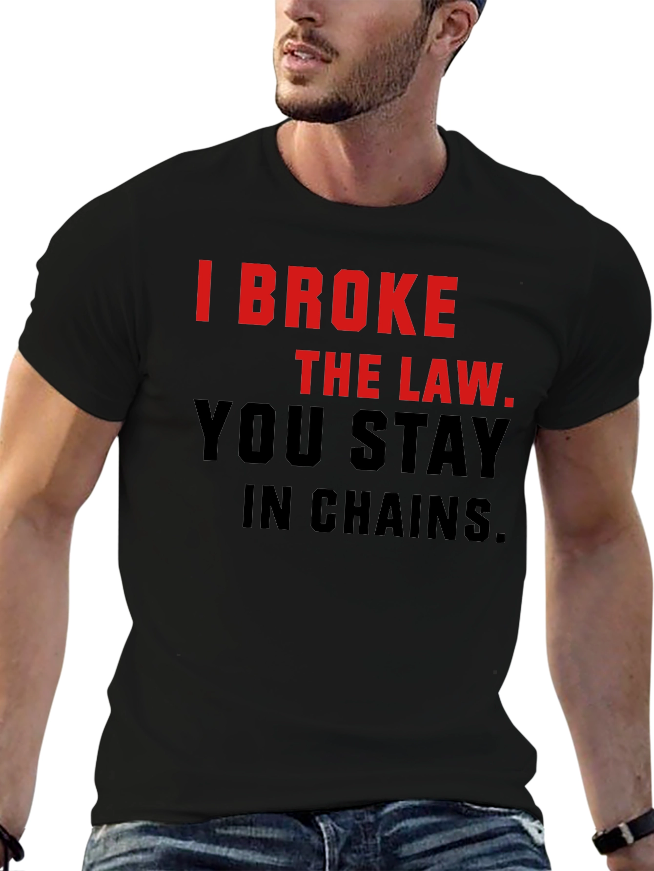 Black I Broke The Law T-Shirt - Bold Statement Tee view 6