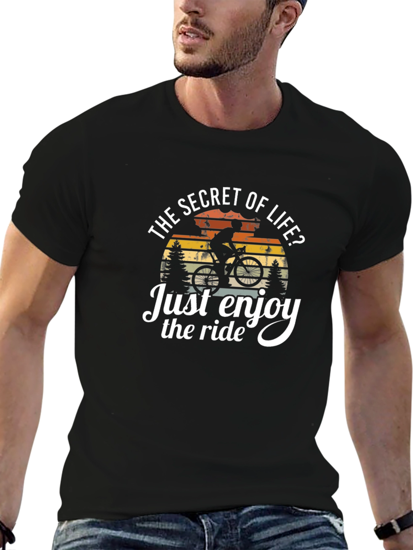 Black Secret of Life Mountain Biking T-Shirt view 6