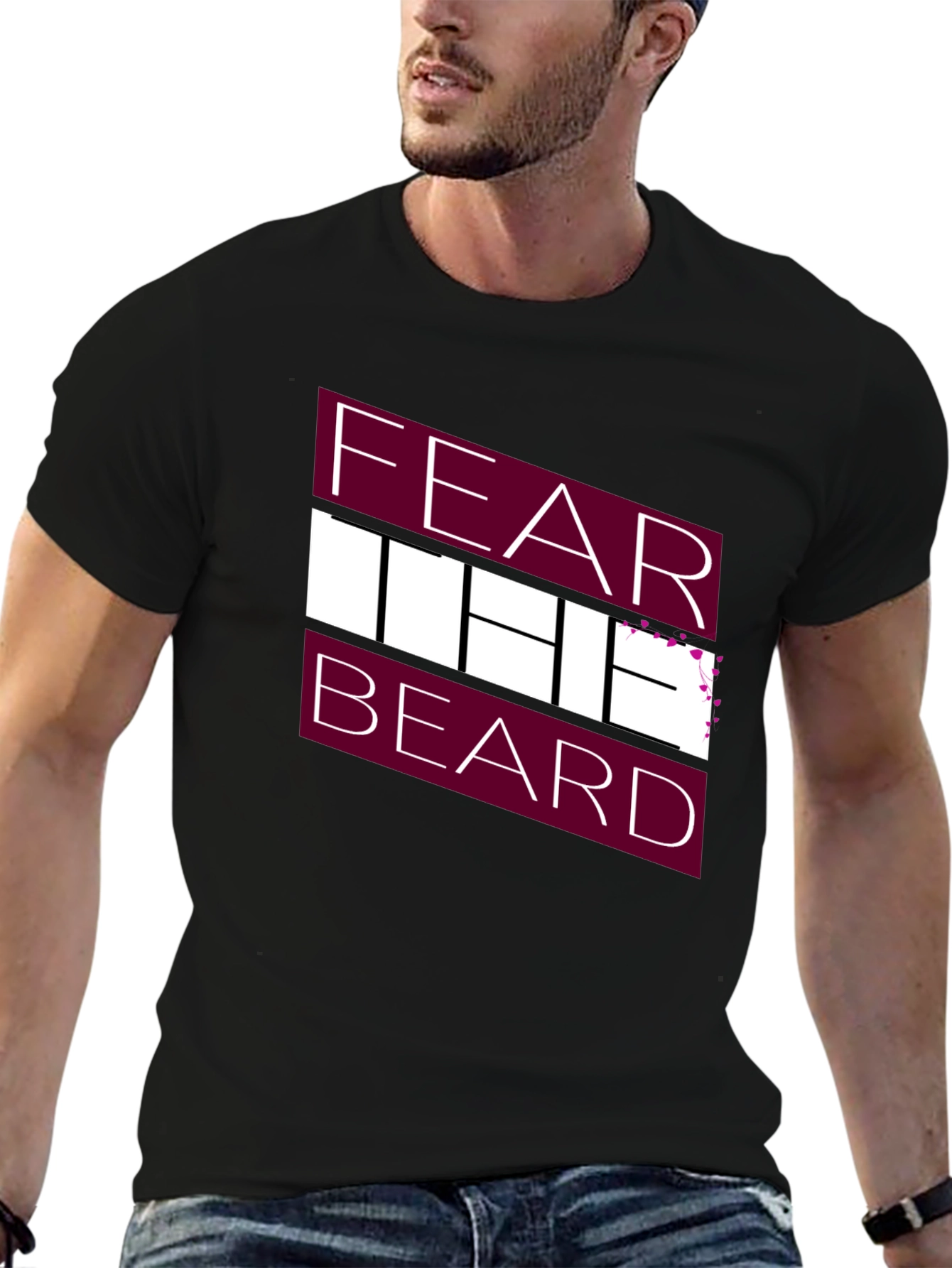 Black Fear The Beard Graphic Tee view 6