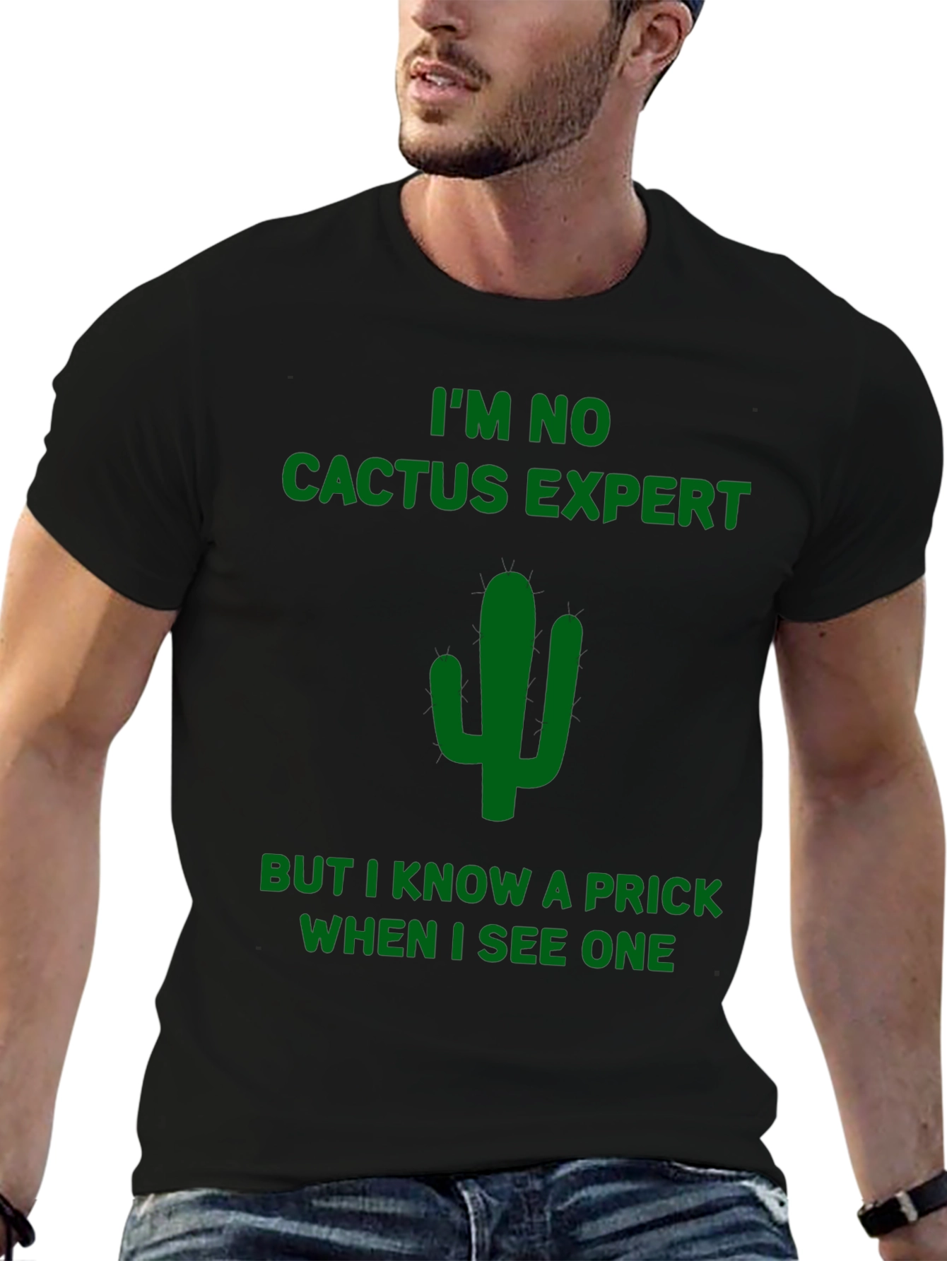 Black Funny Cactus Prick T-Shirt - Dark Humor view 6