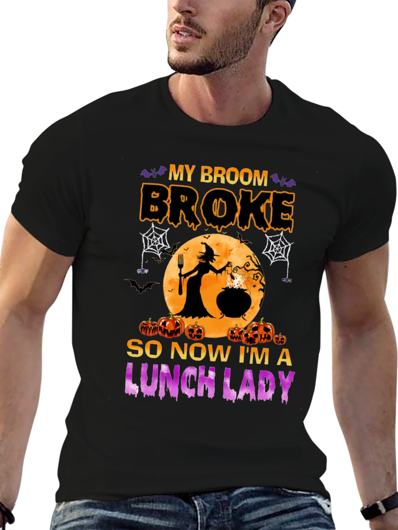 Black Halloween Lunch Lady Graphic Tee view 6
