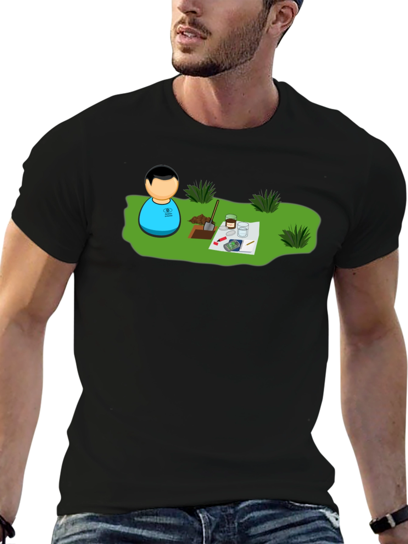 Black Cartoon Archaeology Graphic Tee view 6