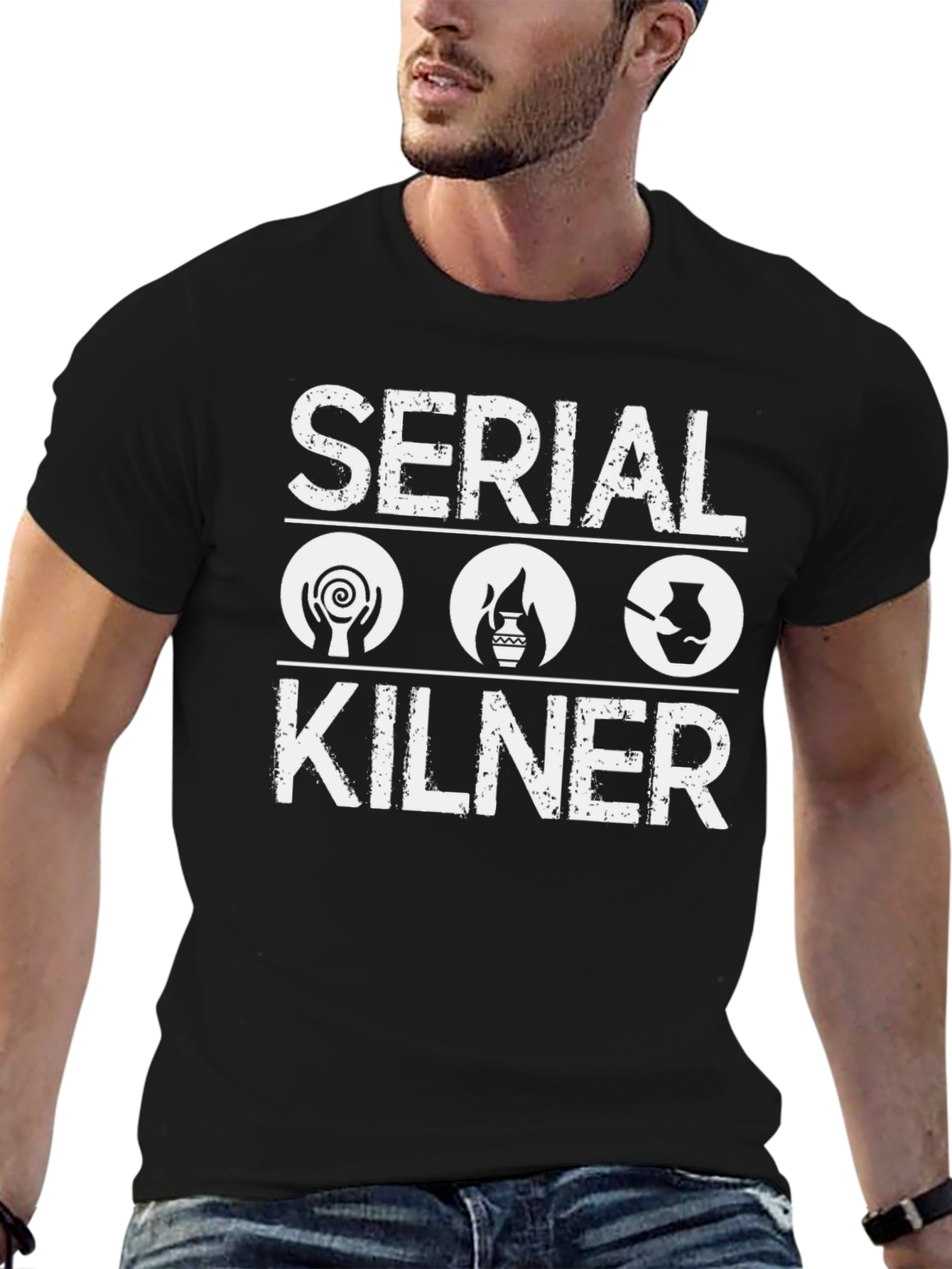 Black Serial Kilner Pottery T-Shirt - Ceramic Art Hobby view 6