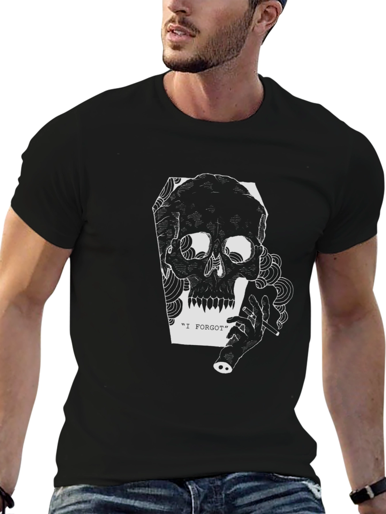 Black Skull Graphic Tee - I Forgot view 6