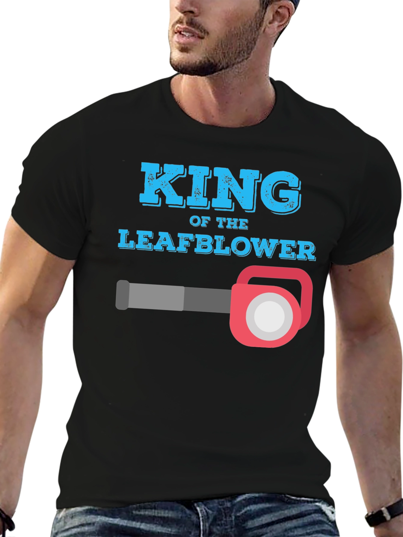 Black King of the Leaf Blower T-Shirt view 6