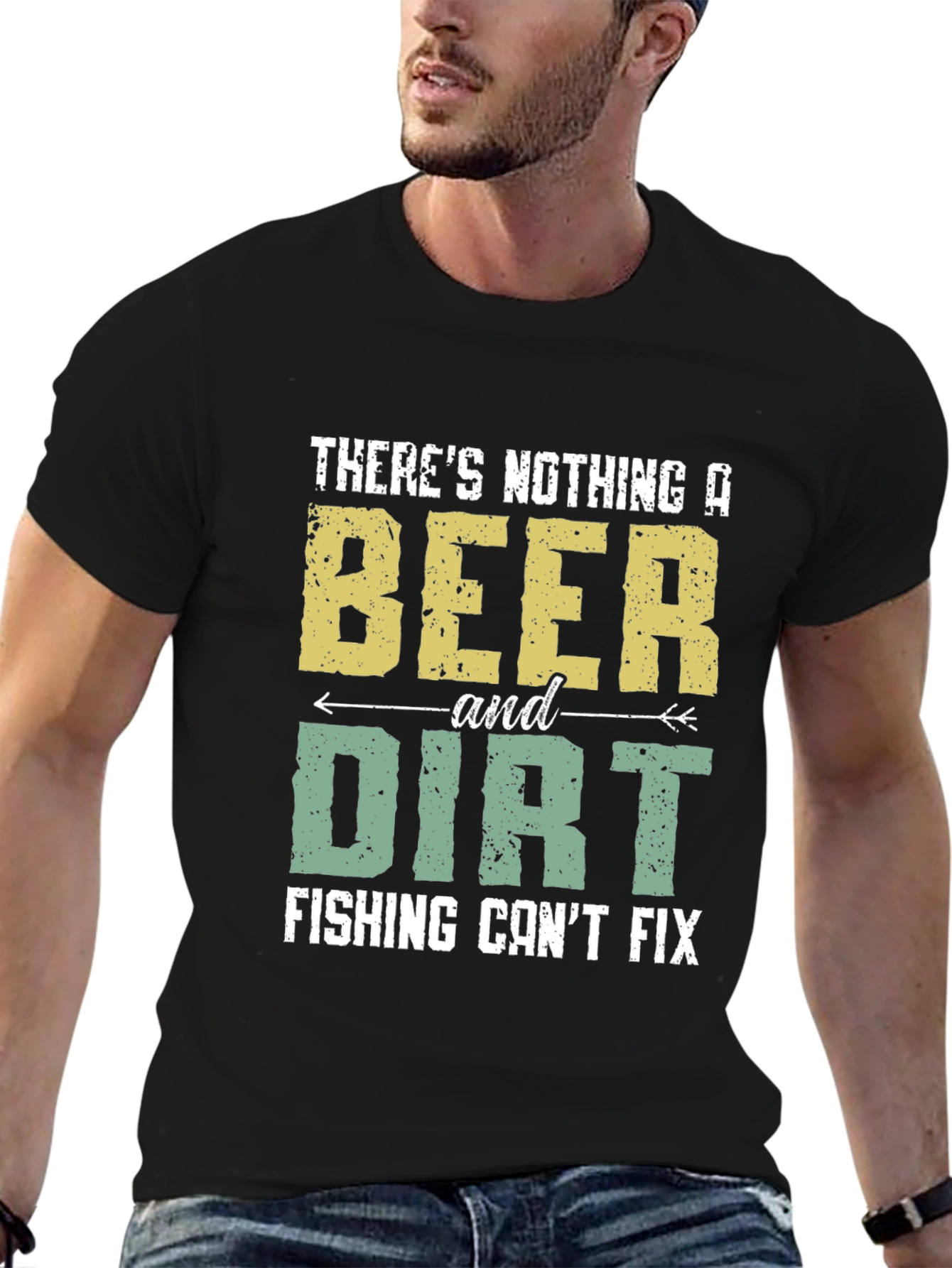 Black Beer & Dirt Fishing Fix T-Shirt view 6