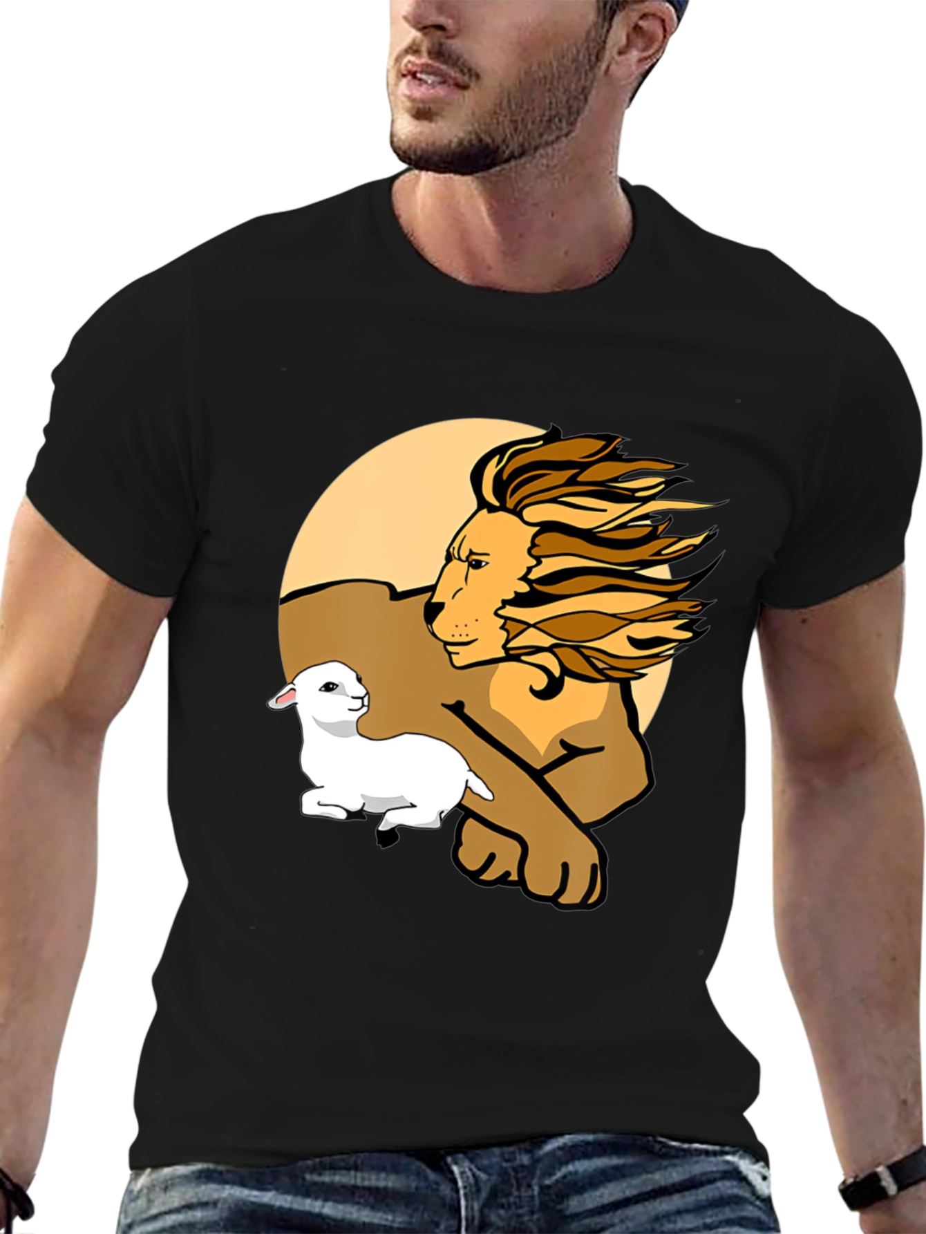 Black Lion and Lamb Graphic Tee - Unisex Comfort view 6