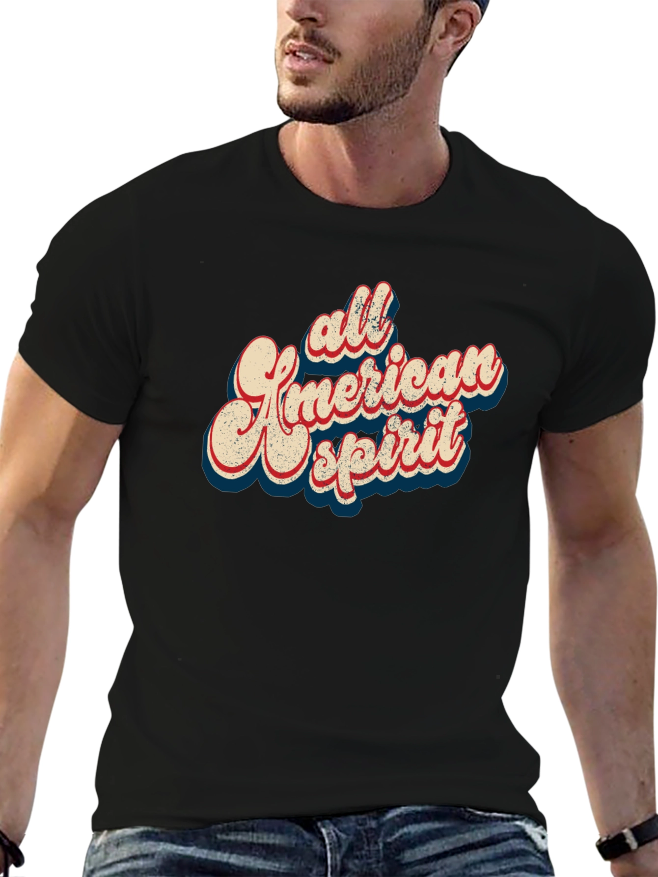 Black All American Spirit Graphic Tee - Black view 6