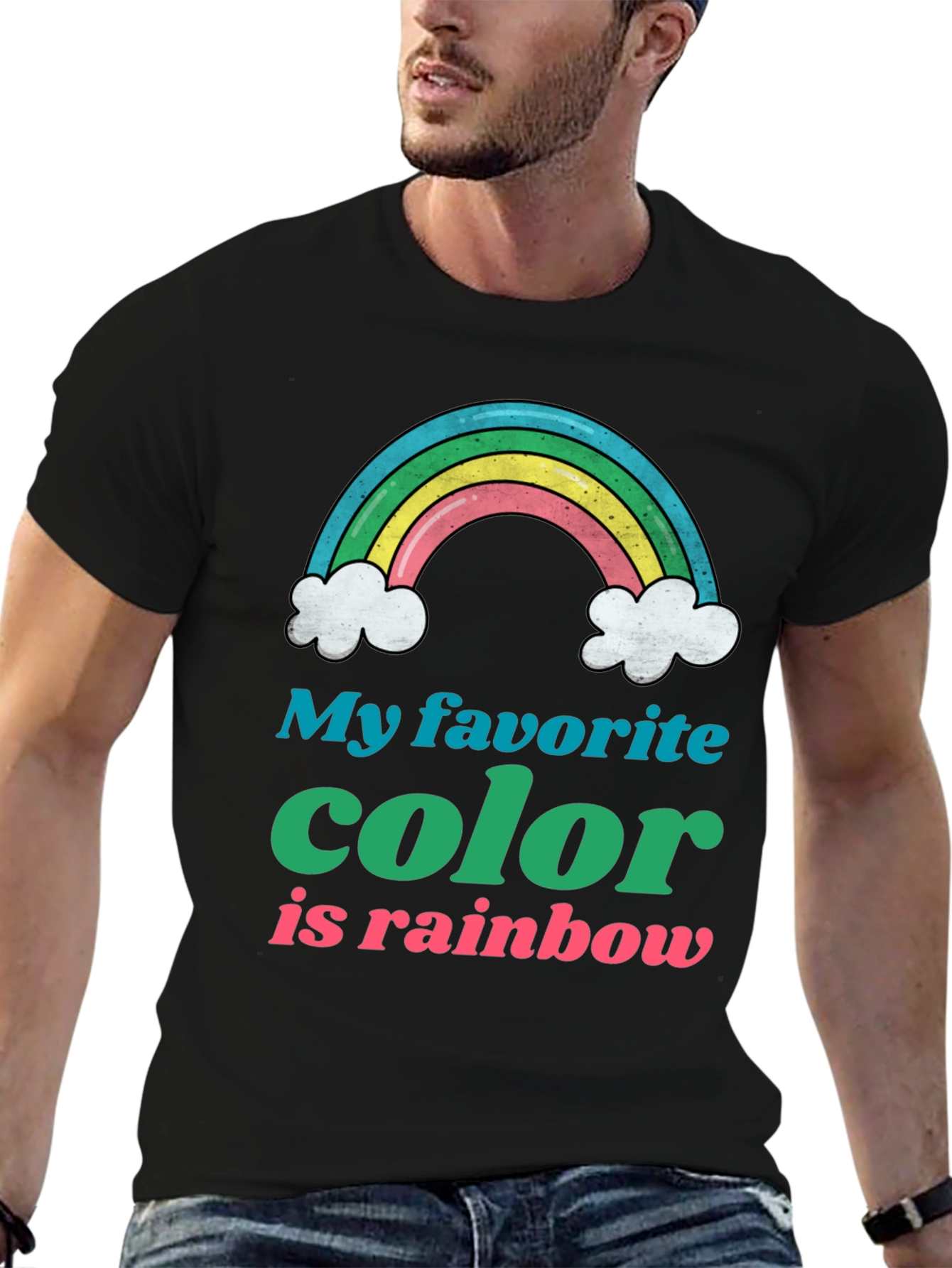 Black Rainbow Lover Graphic Tee view 6