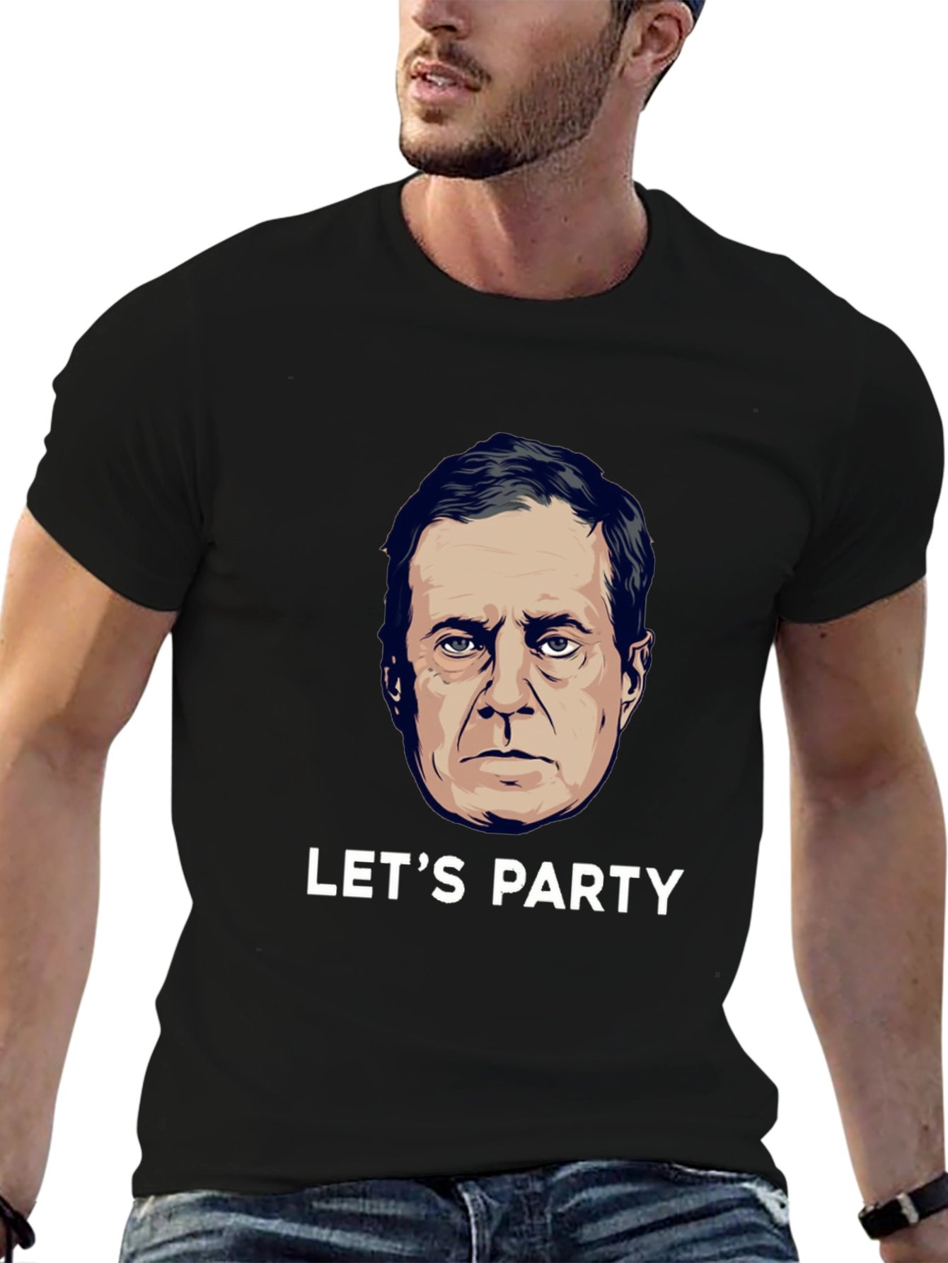 Black Let's Party Graphic T-Shirt view 6