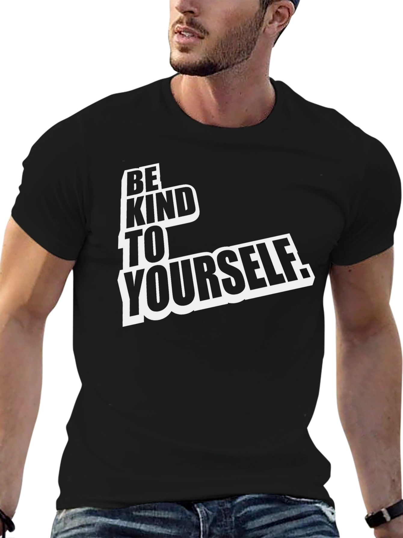 Black Be Kind To Yourself Black Graphic Tee view 6