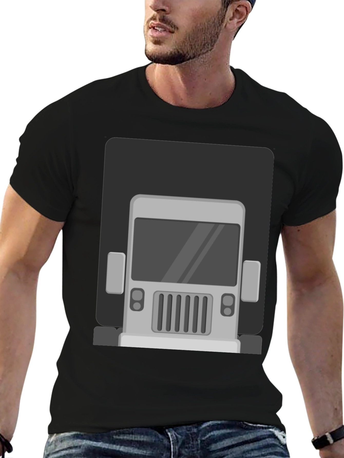 Black Truck Graphic Print T-Shirt - Men's Black Tee view 6