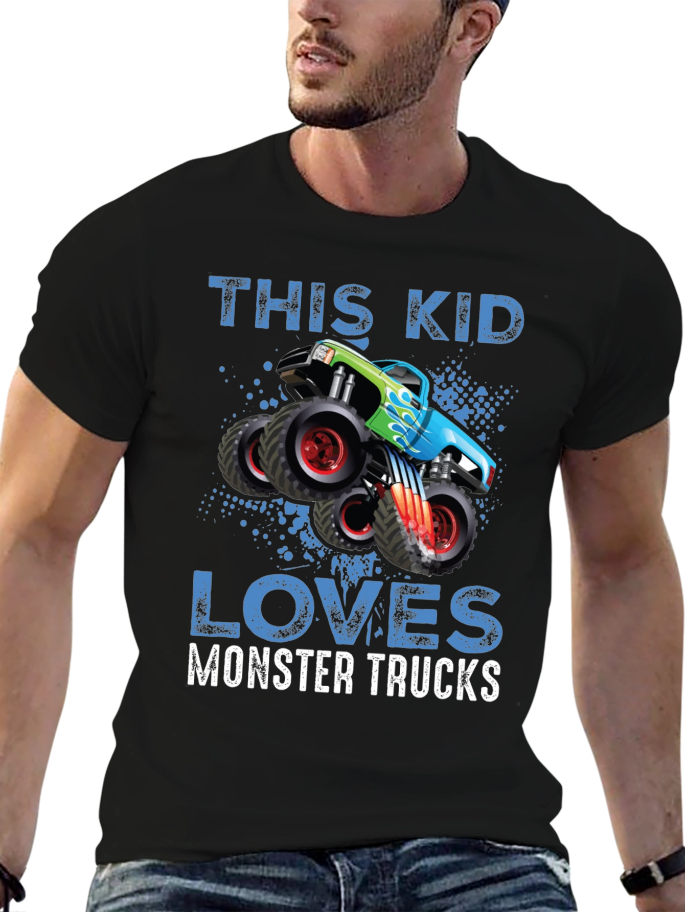 Black Monster Truck Lover T-Shirt - Kids view 6