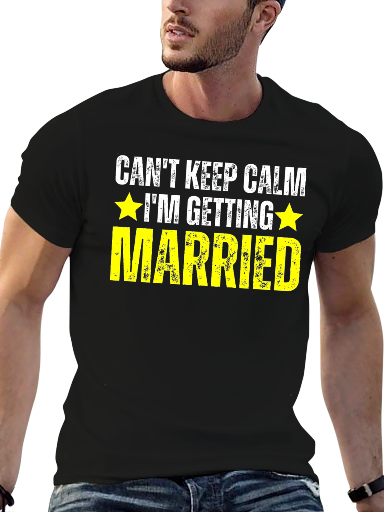 Black Getting Married T-Shirt - Can't Keep Calm Groom view 6
