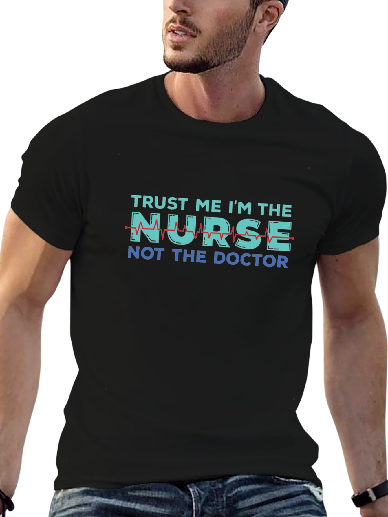 Black Trust Me I'm The Nurse T-Shirt view 6