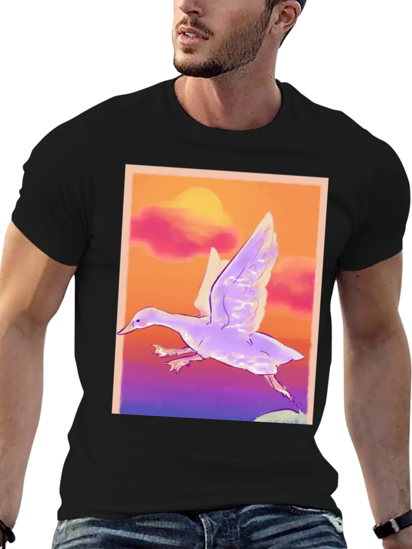 Black Flying Duck Graphic T-Shirt view 6