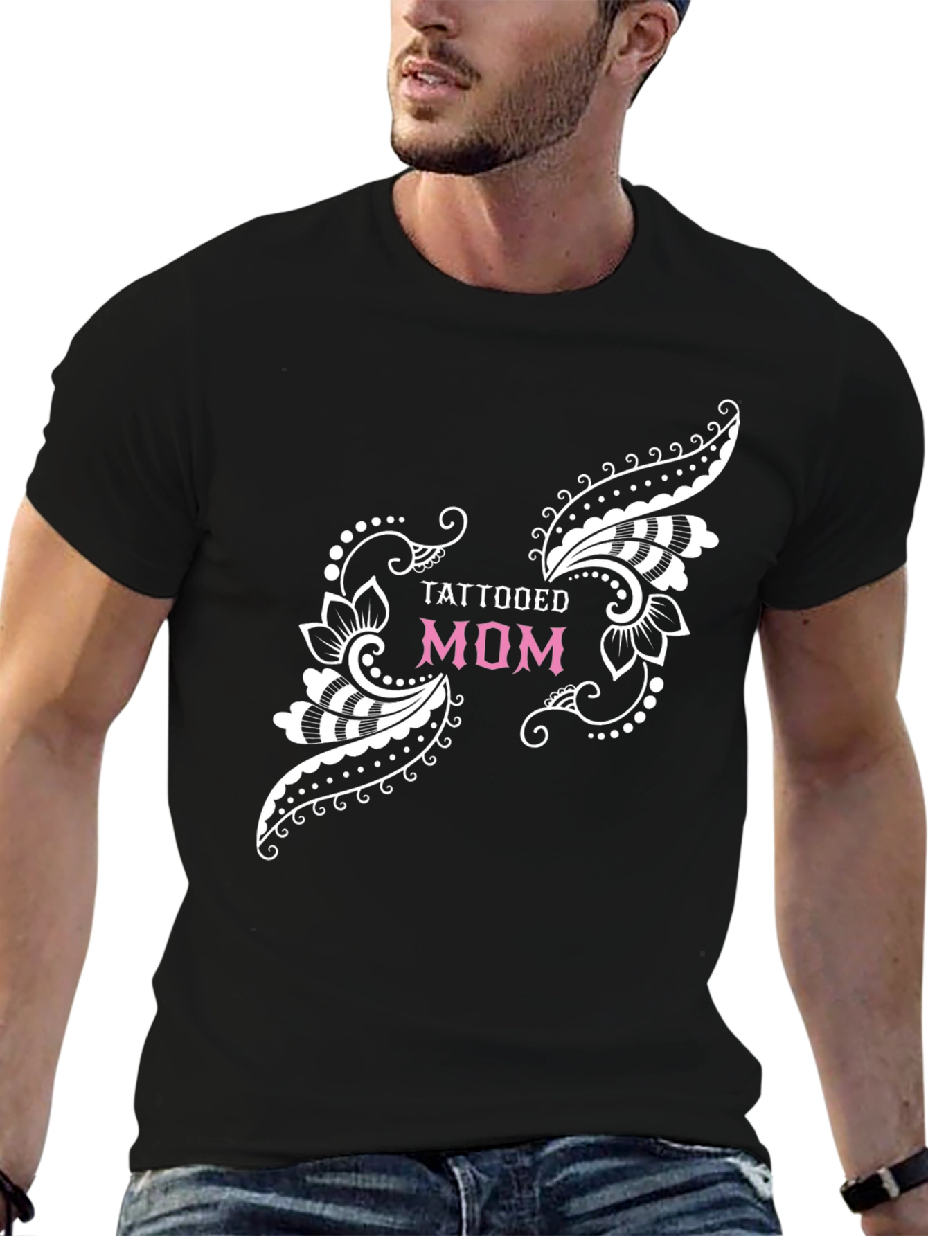 Tattooed Mom Black Graphic Tee - 6