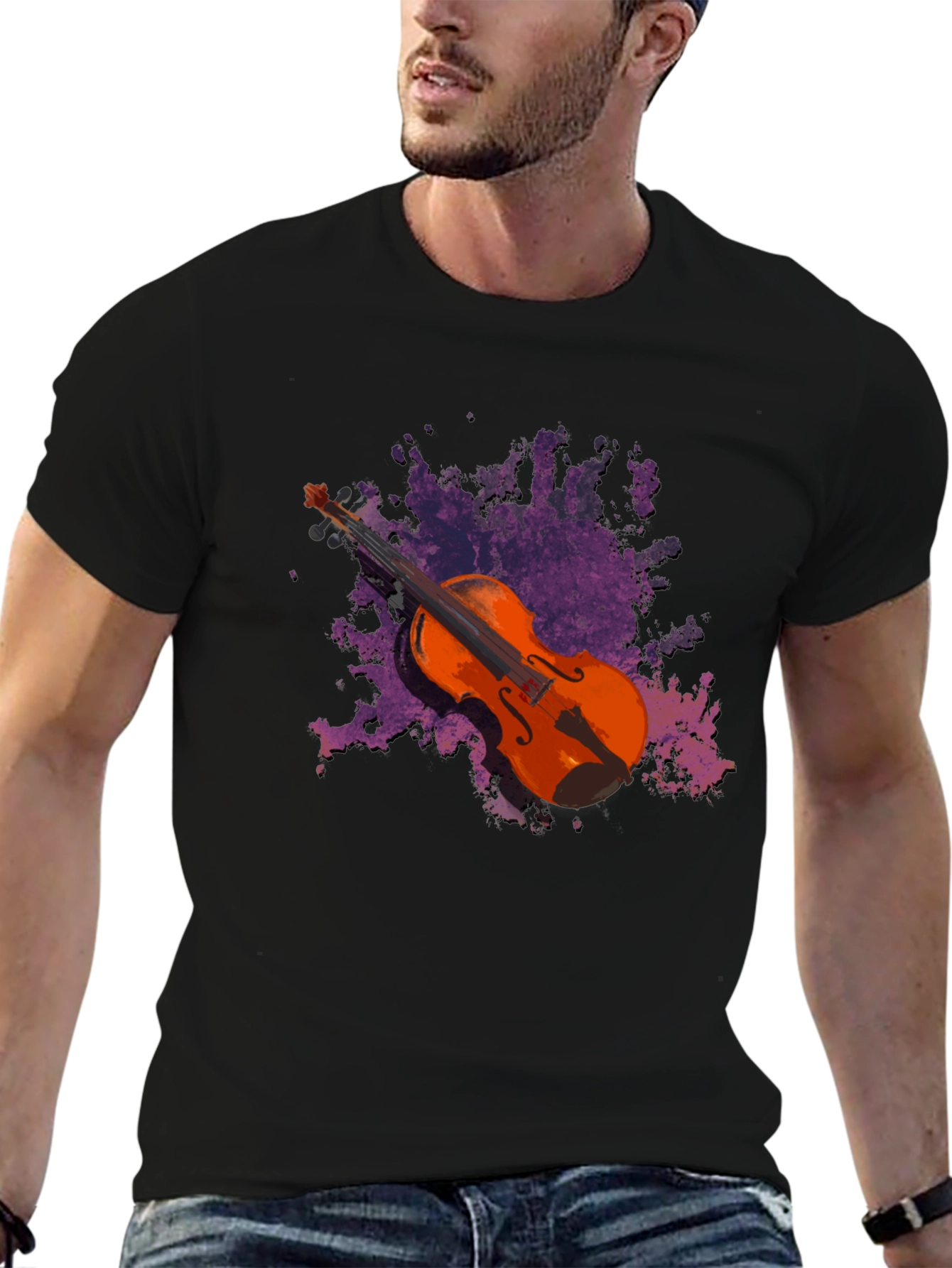 Black Violin Graphic Black T-Shirt - Music Lover Tee view 6