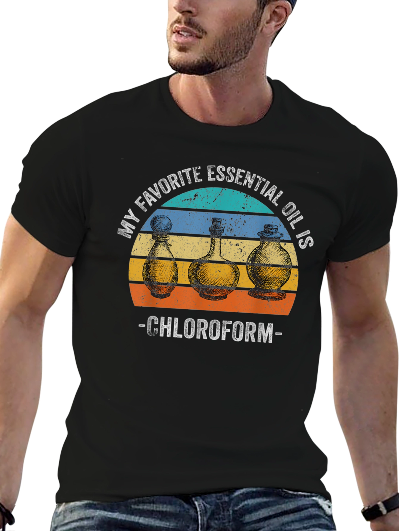 Black Chloroform Essential Oil T-Shirt - Funny & Unique! view 6