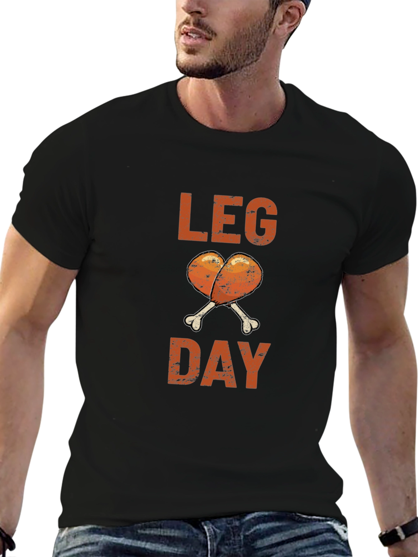 Black Leg Day Chicken Drumstick Graphic Tee view 6