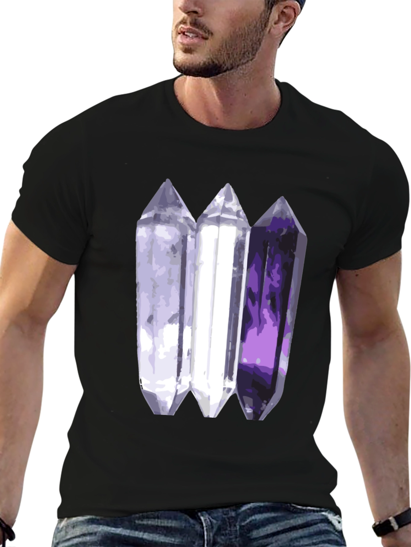 Black Crystal Gem T-Shirt - Black view 6