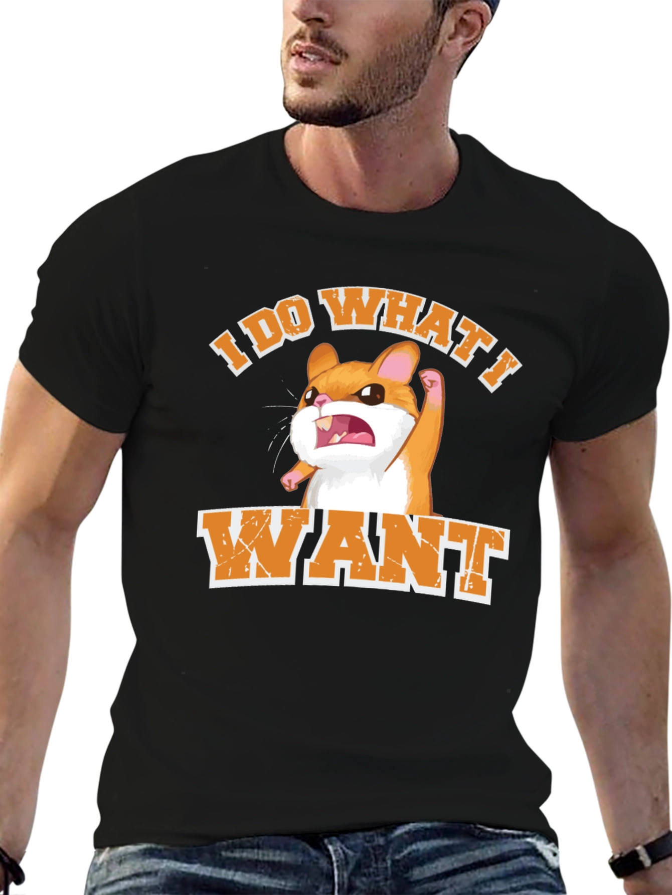 Black I Do What I Want Hamster Graphic T-Shirt view 6