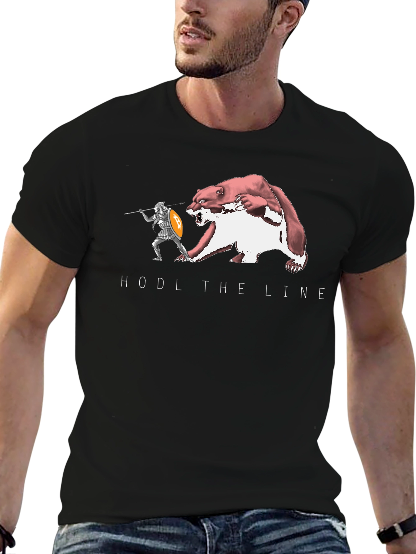 Black HODL the Line Crypto T-Shirt view 6