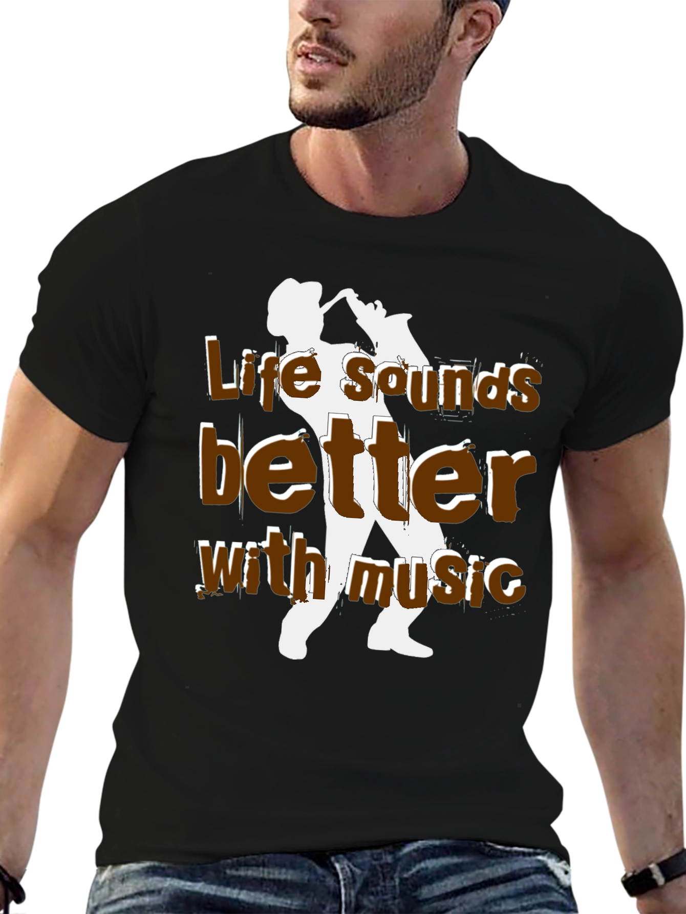 Black Life Sounds Better with Music T-Shirt view 6