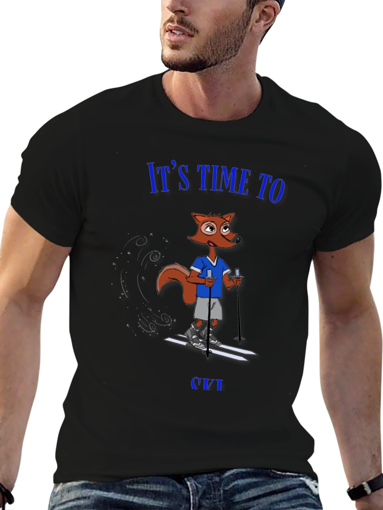 Black It's Time to Ski T-Shirt view 6