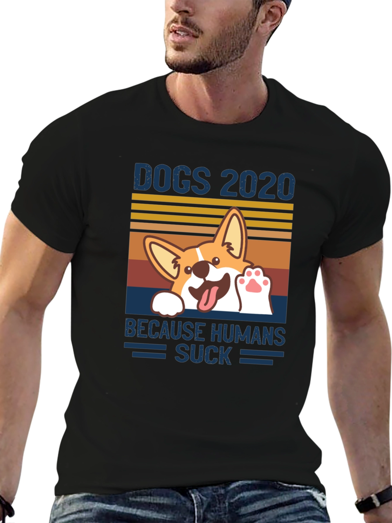 Black Dogs 2020 Graphic Tee - Because Humans Suck view 6