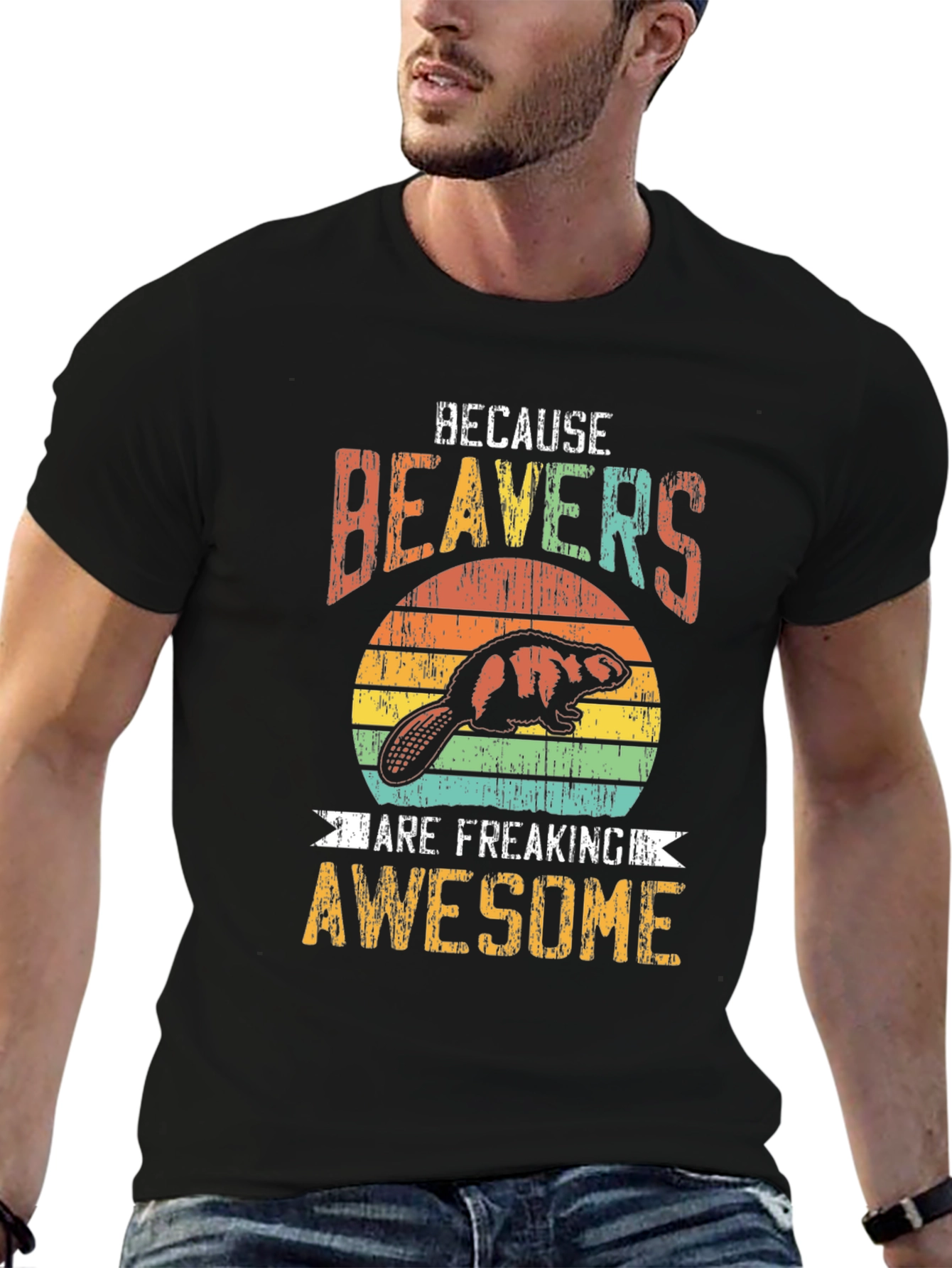Black Beavers Are Awesome Graphic Tee view 6