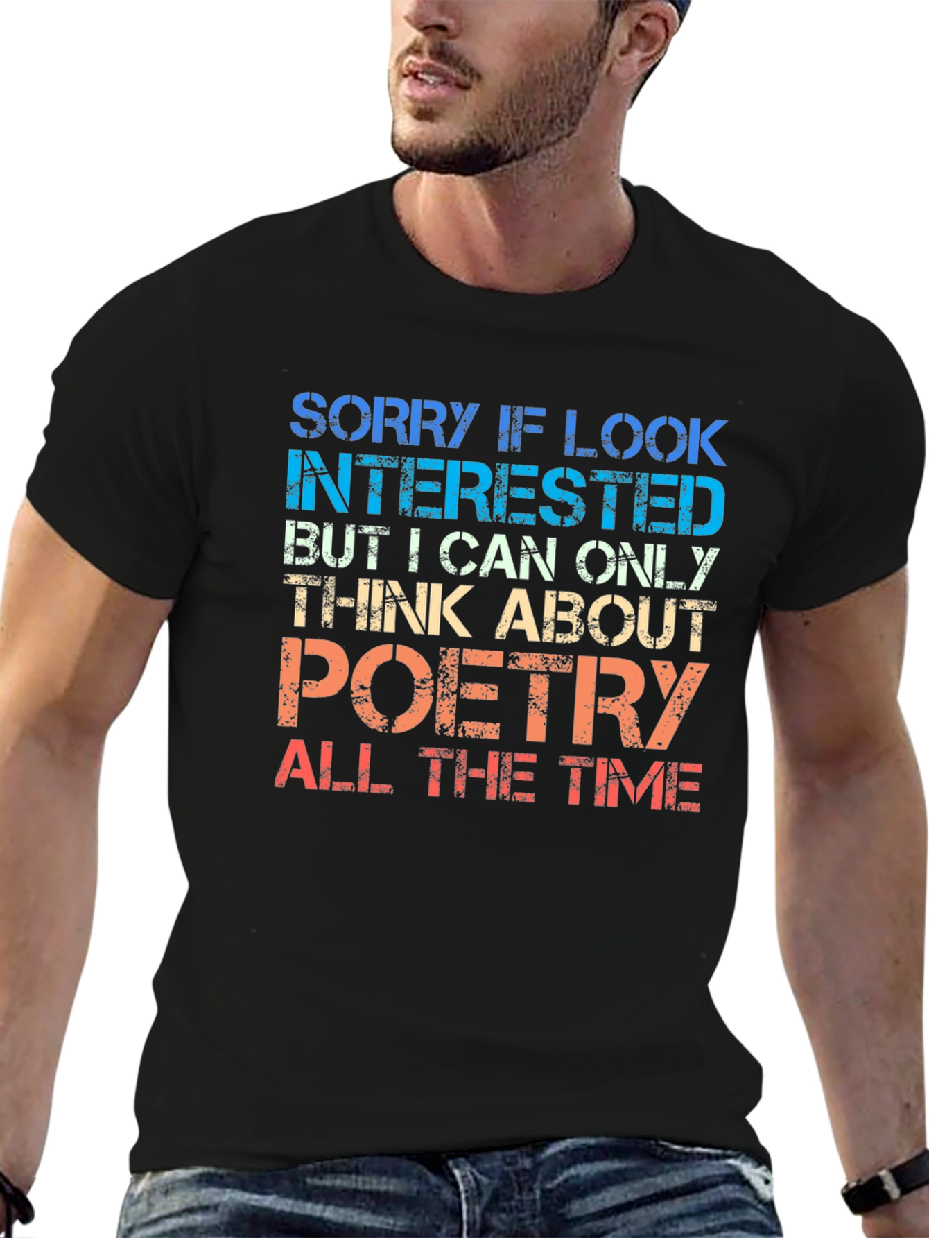 Black Poetry Lover T-Shirt - Funny Graphic Tee view 6