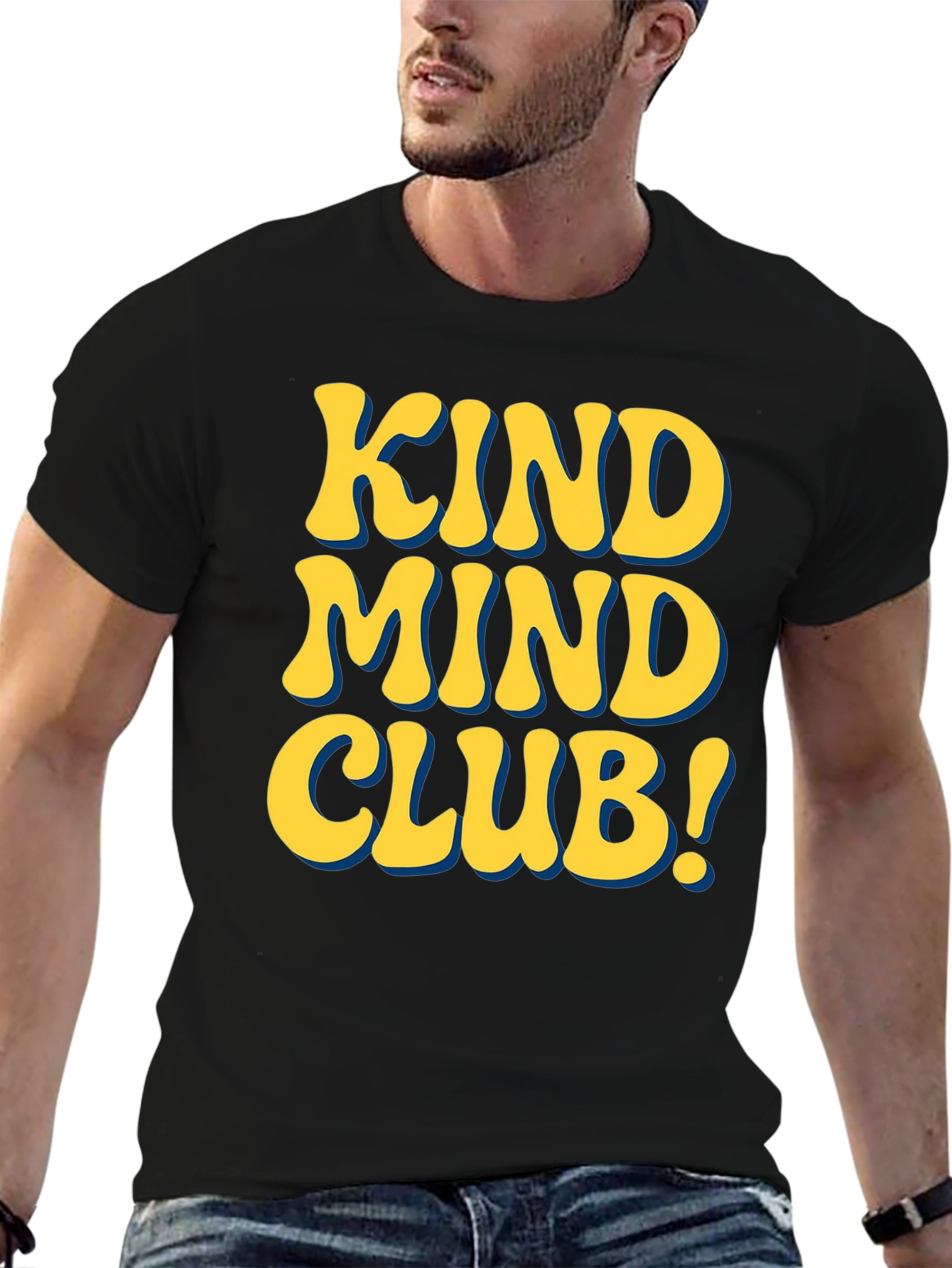 Black Kind Mind Club Graphic T-Shirt - Positive Vibes Tee view 6