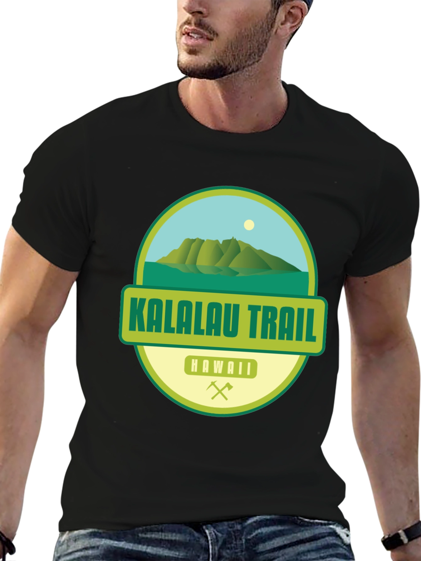 Black Kalalau Trail Hawaii Graphic T-Shirt view 6