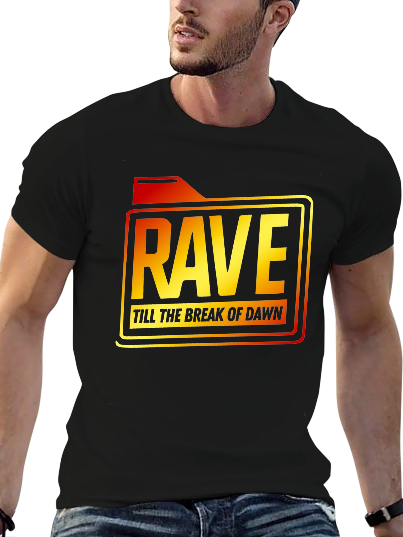 Black Rave Till Dawn Black Graphic Tee view 6