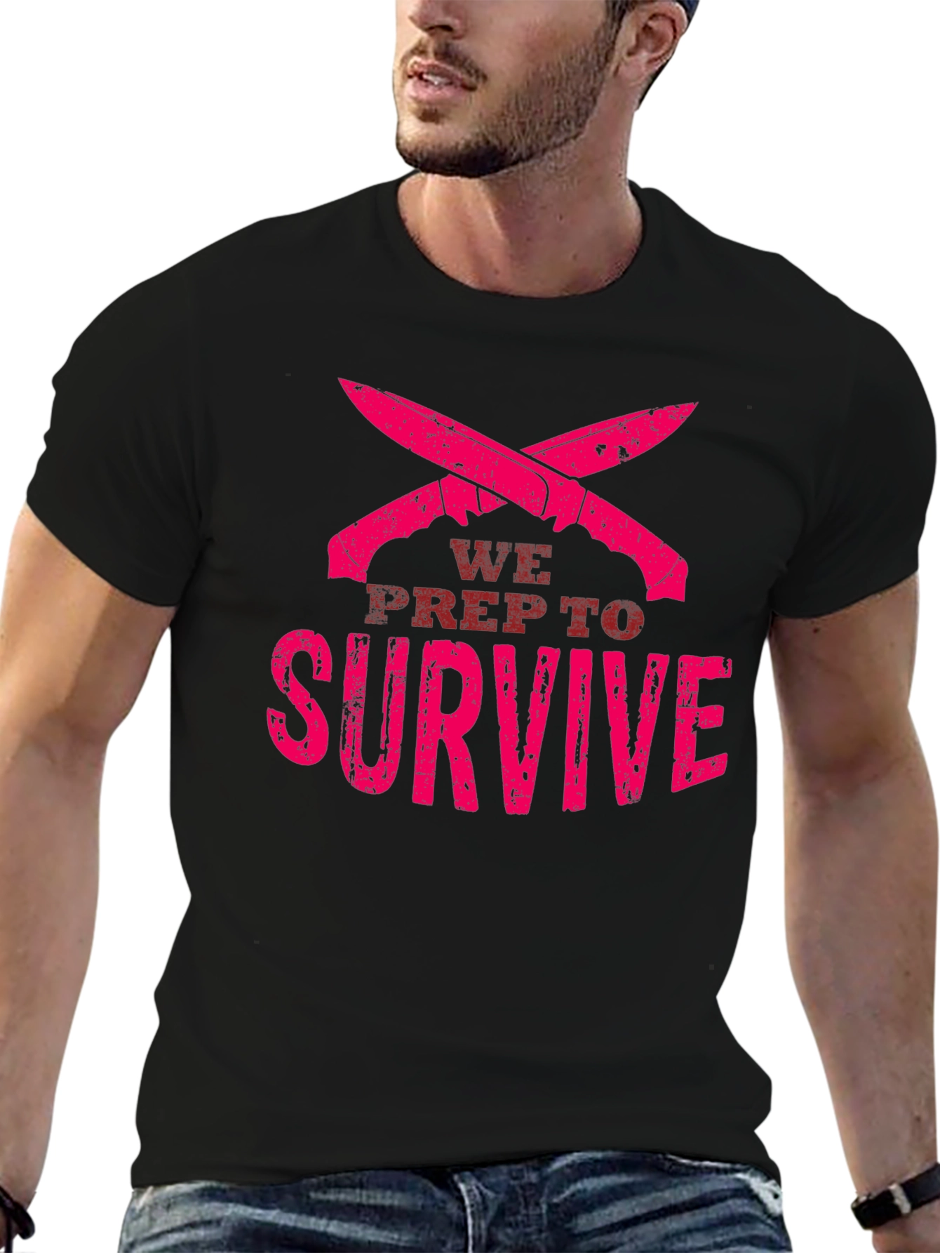 Black We Prep to Survive Graphic Tee view 6