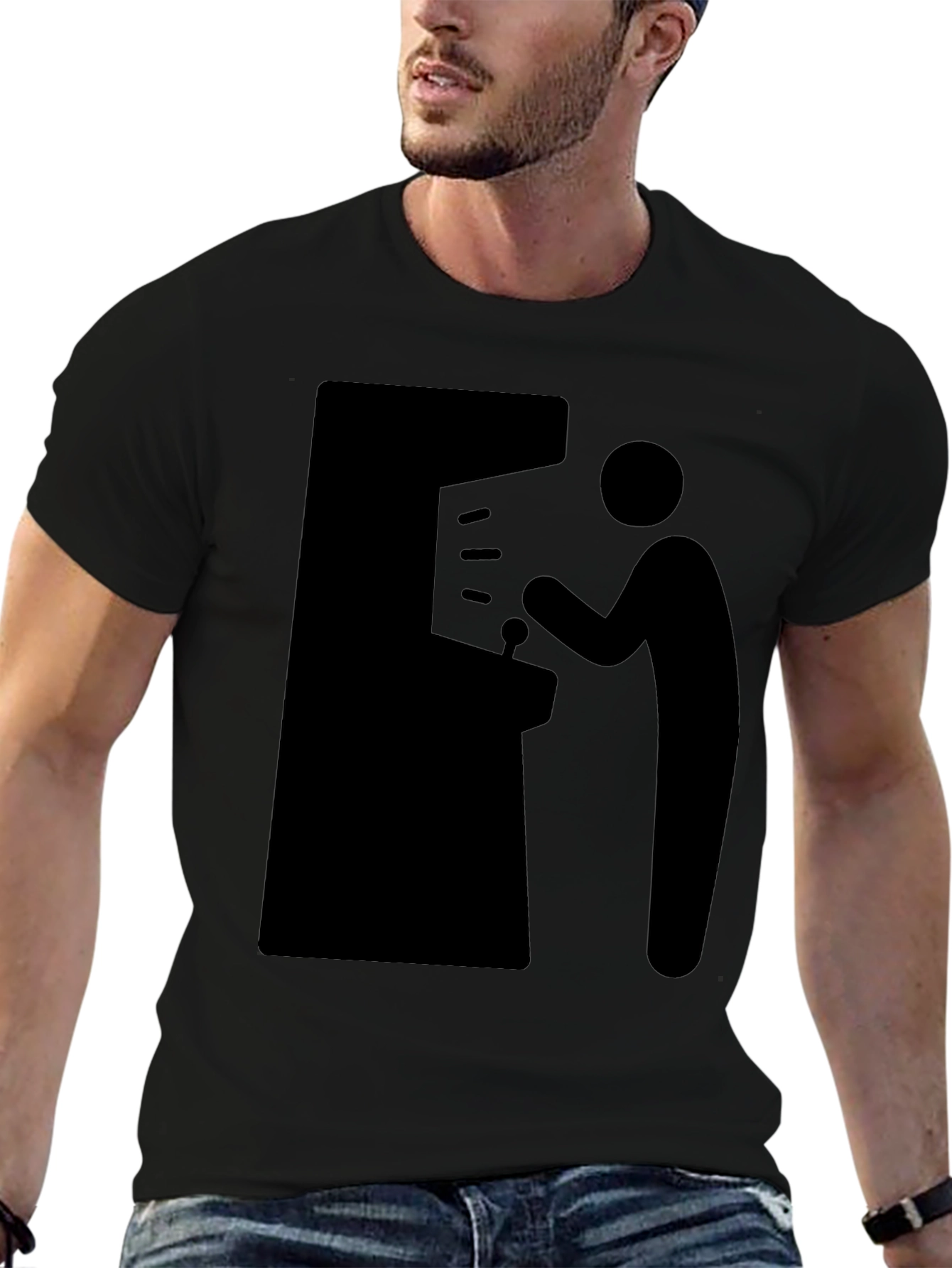 Black Arcade Gamer T-Shirt - Classic Retro Gaming Style view 6