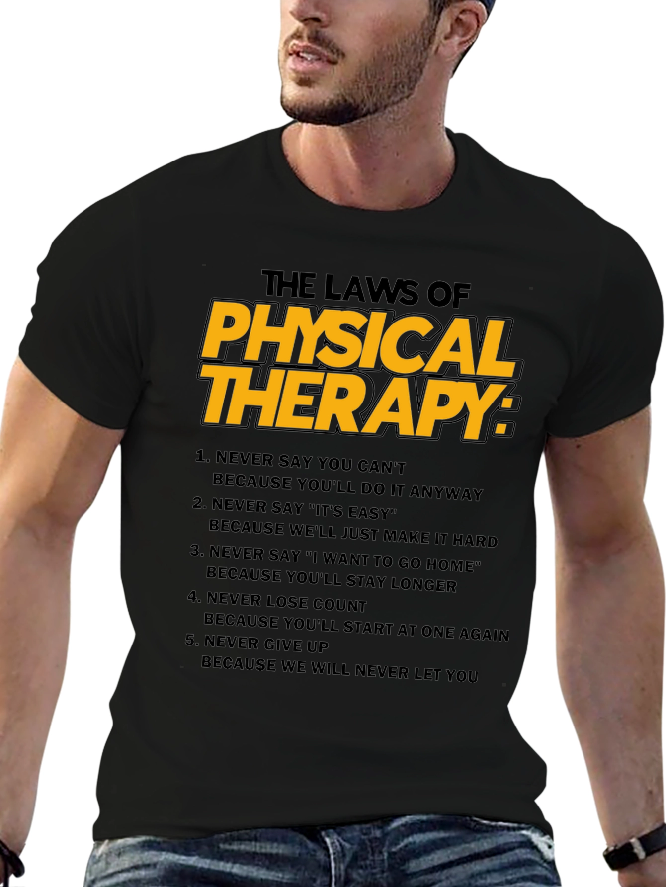 Black The Laws of Physical Therapy T-Shirt view 6