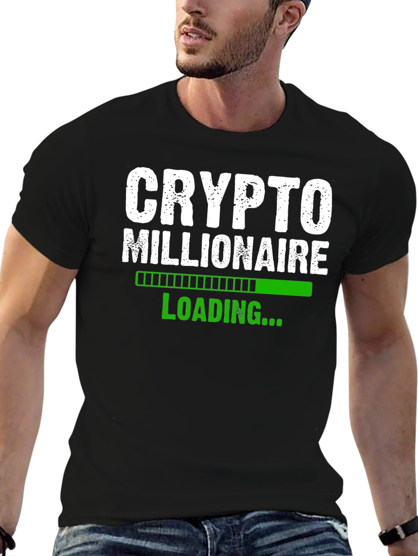 Black Crypto Millionaire Loading T-Shirt - Black view 6