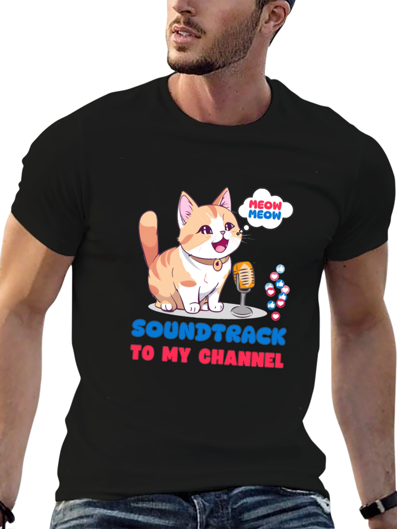 Black Soundtrack to My Channel T-Shirt view 6
